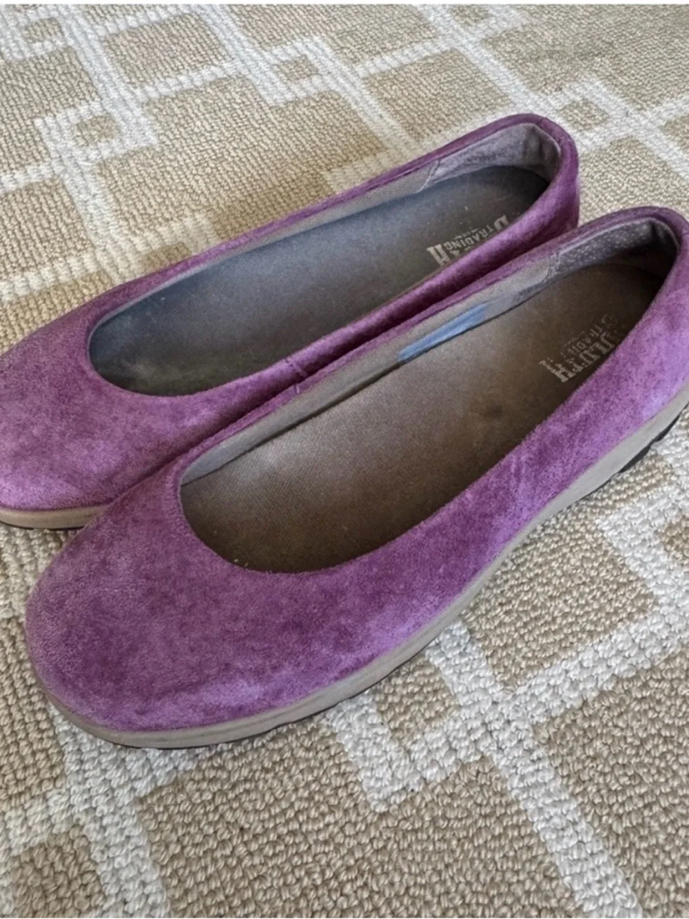 Duluth Trading Suede Ballet Flats Purple Comfort Shoes Size 8 - Picture 6 of 7